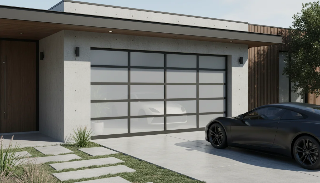 Glass Garage Door supplied and installed by Royal Garage Doors